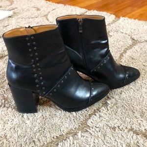 Black Report Studded Heel Boots